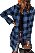 EVALESS Color Block Plaid Shacket Jacket for Women Fall Fashion
