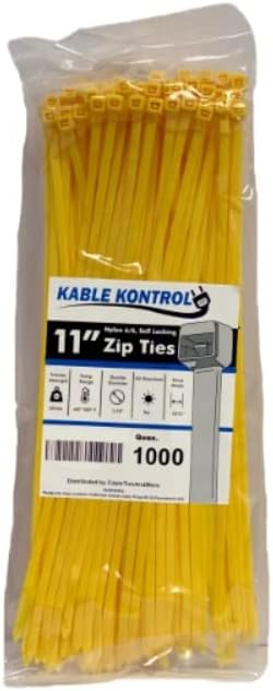 Kable Kontrol Yellow Zip Ties for Indoor and Outdoor Use