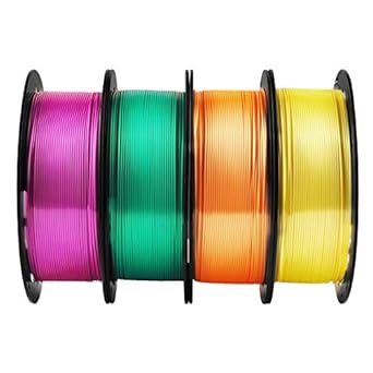 Silk Shiny 3D Printer Filament Bundle in Bright Colors 4 Spools