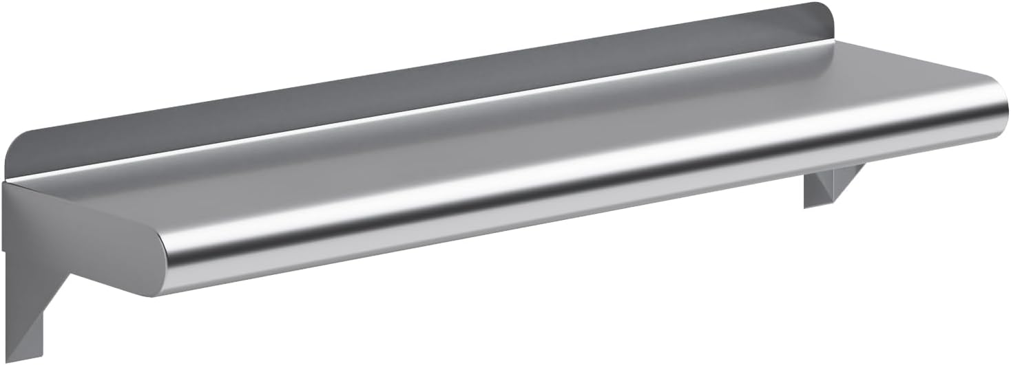 Stainless Steel Wall Shelf 24in x 6in for Kitchen & Garage