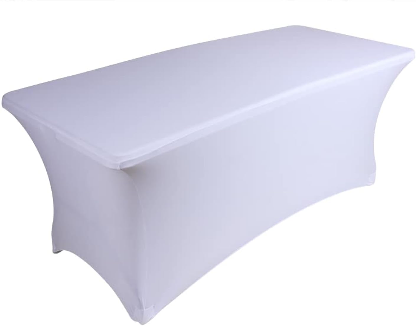 White 6ft Stretch Table Cover - Perfect for Events!