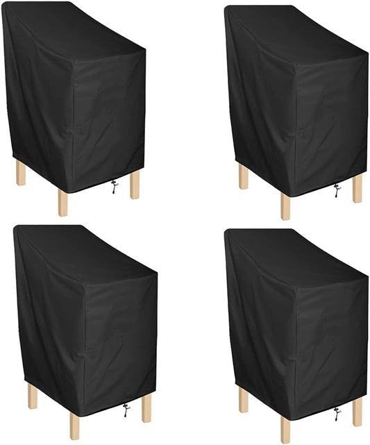 Waterproof Patio Chair Covers for Outdoor Barstools - Pack of 4