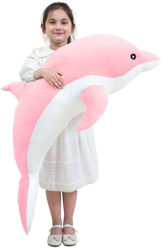 Giant Dolphin Plush Toy for Kids - Soft Whale Hugging Pillow