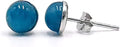 Natural 6mm Gemstone Stud Earrings for Her - White Gold Plated