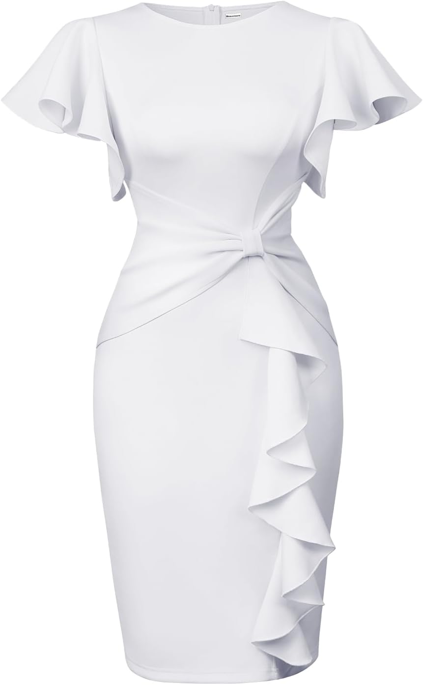 Memoriesea Women's Vintage Ruffle Peplum Cocktail Dress Review