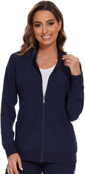 COZYFIT Scrub Jackets for Woman Zip Front Nurse Jacket (Style W2GH)