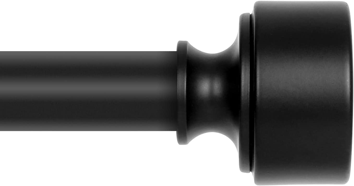 Heavy Duty Black Curtain Rods 72 to 144 Inch Adjustable Poles