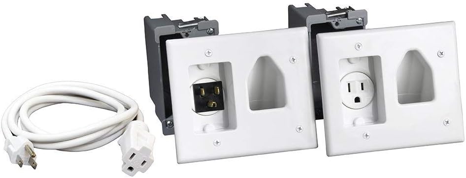 Recessed Pro-Power Kit for Clean Cable Management in Home Theater