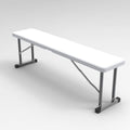 2.75ft Plastic Folding Bench Pack of 2 - Lightweight Portable White