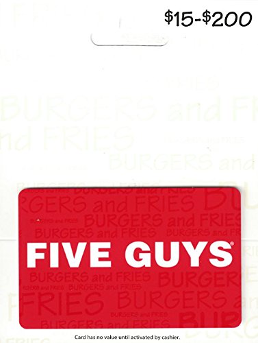 Five Guys Gift Card for Delicious Burgers and Fries