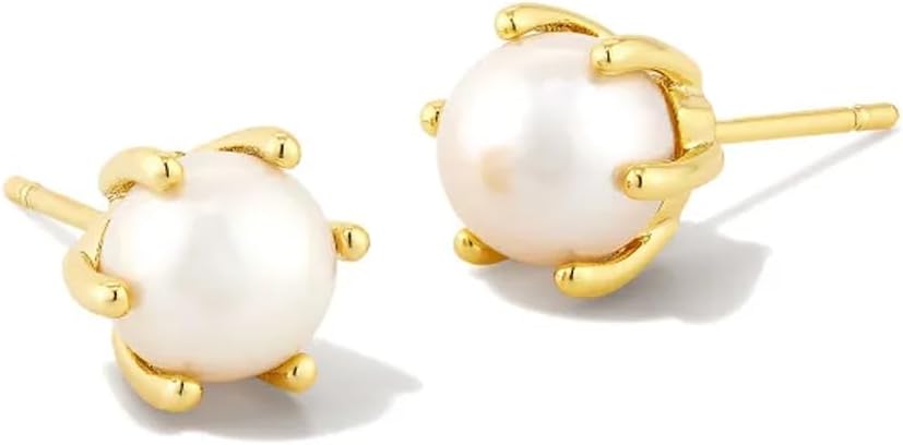 Ashton Pearl Stud Earrings: Elegant Gold Jewelry for All Occasions