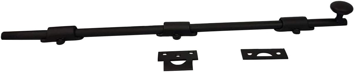QCAA Solid Brass Dutch Door Bolt - Sturdy 30in Black Hardware