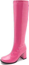 Women's Go Go Boots Over The Knee Block Heel Zipper