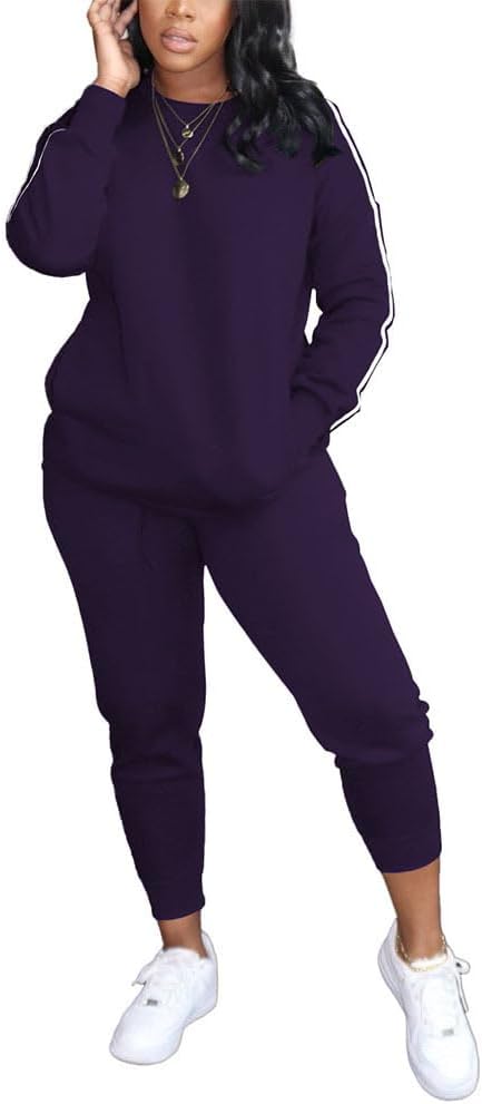 HBQ Two Piece Outfits for Women: Casual Long Sleeve Jogger Set