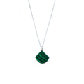Malachite Triangle Pendant Necklace - Handmade Sterling Silver