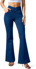 Rammus Flare Jeans for Women Crossover High Waisted Bell Bottom Sleek