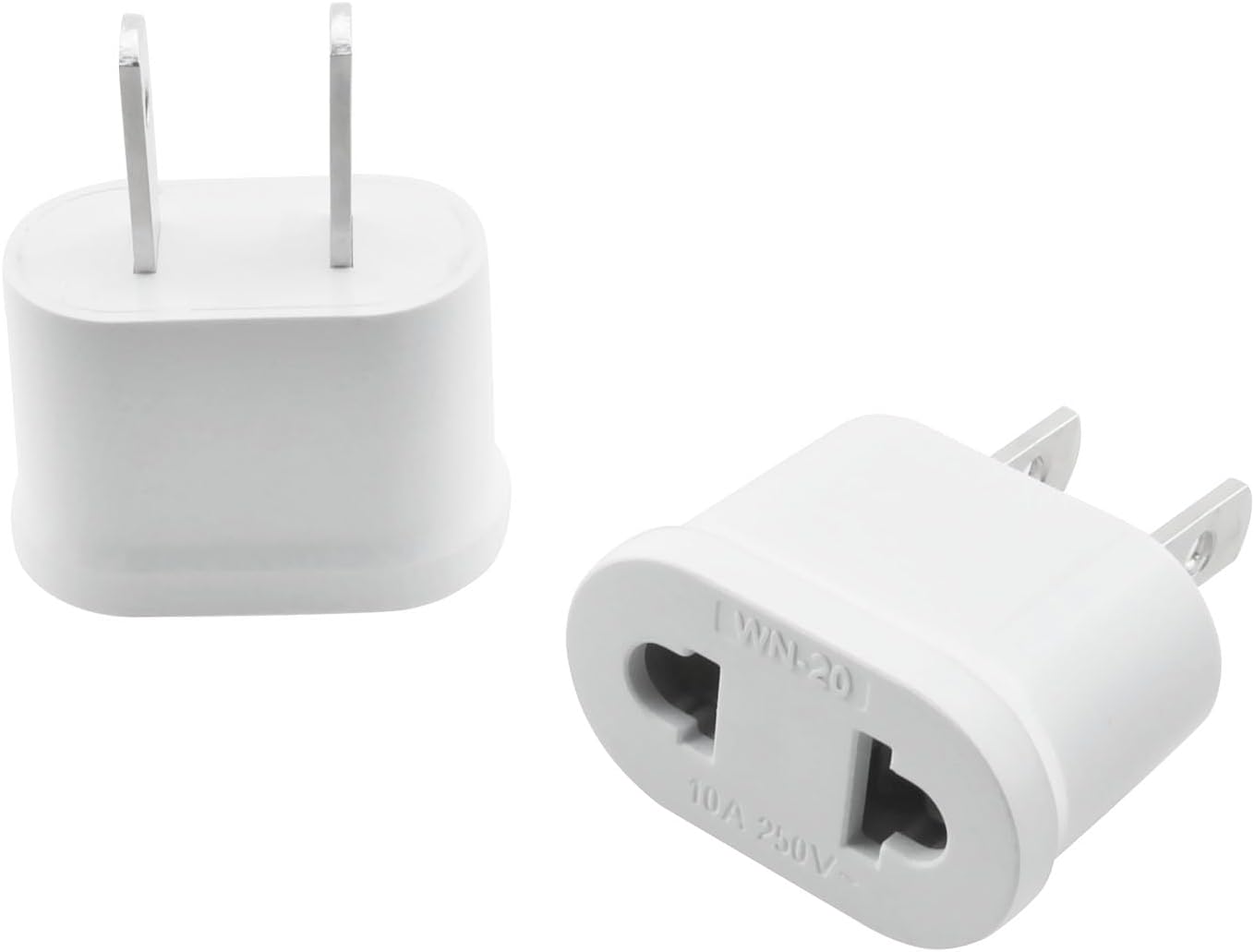 2PCS Dual Purpose Power Plug Adapter - White