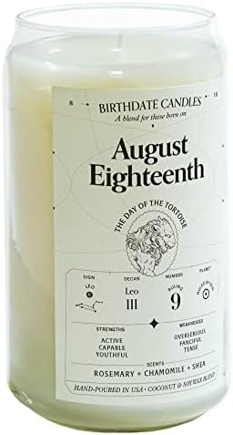 August 18 Birthdate Candles - Leo Zodiac Scented Gift