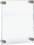 Floating Acrylic Wall Frame 11in x 17in with Silver Standoffs - Clean