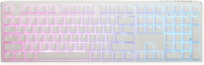 Ducky One 3 White Mechanical Keyboard with RGB and PBT Keycaps