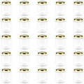 Encheng 6 oz Clear Hexagon Jars 25 Pack - Small Glass Honey Jars