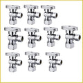 10Pcs EZ-FLUID Heavy Duty Angle Stop Valve 1/4 Turn - Durable Shut Off