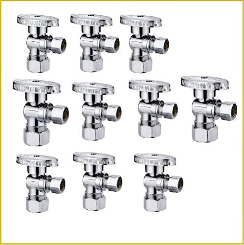 10Pcs EZ-FLUID Heavy Duty Angle Stop Valve for Water Pipes