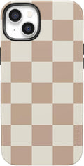 Casely iPhone 14 Case Fit Check Neutral Checkerboard - Bold Protection