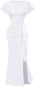 Memoriesea Elegant High Split Ruched Bodycon Mermaid Maxi Dress Formal