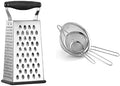 Cuisinart Boxed Grater and 3-Pack Mesh Strainers Set - Versatile Prep