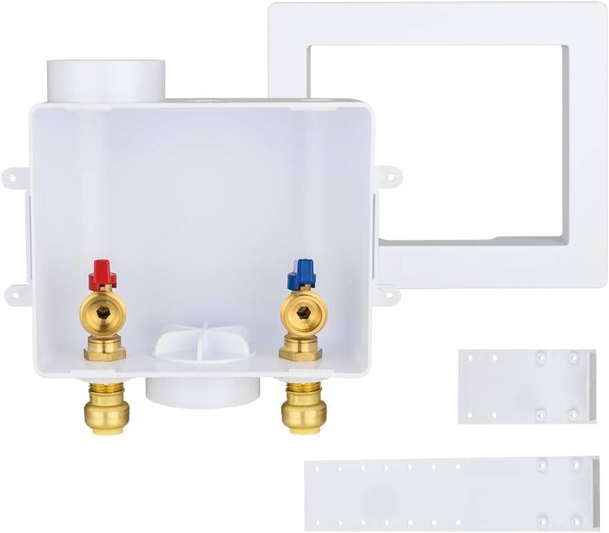 EFIELD Universal Washer Outlet Box, Easy Installation, Center Drain