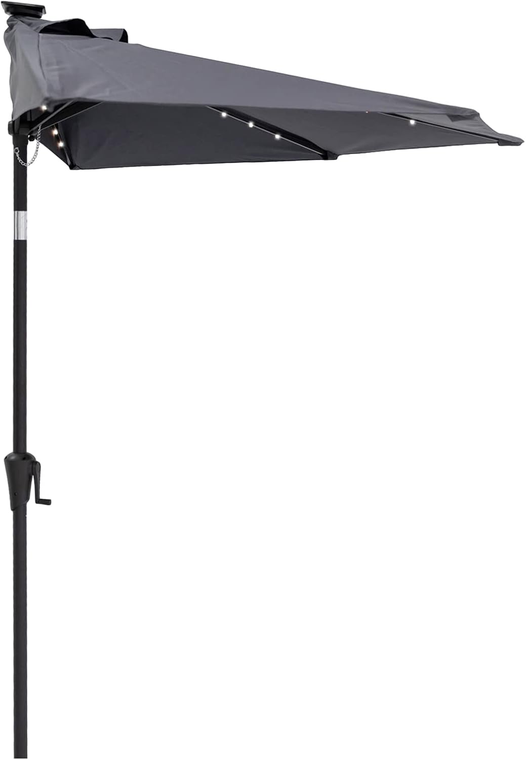 C-Hopetree 9 ft Half Round Outdoor Patio Market Umbrella with Lights