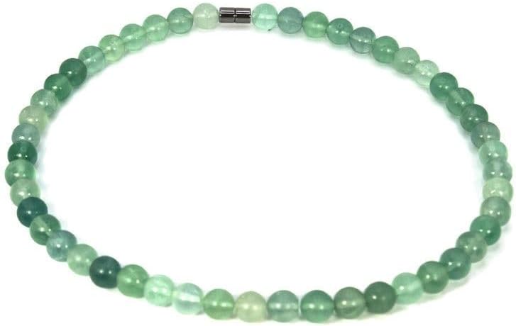 Mens/Womens Gemstone Healing Crystal Necklace with Fluorite Beads