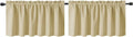 Gxi Beige Blackout Kitchen Curtain Tiers - 20 Length