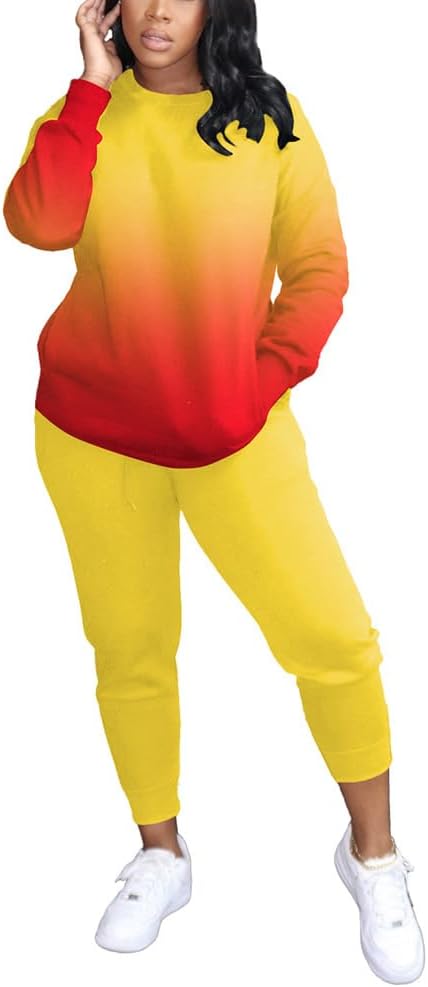 Comfy Two Piece Outfits For Women Long Sleeve Jogger Sets