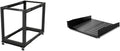 15U 4-Post Mobile Server Rack with 2U Vented Shelf - Durable Rack