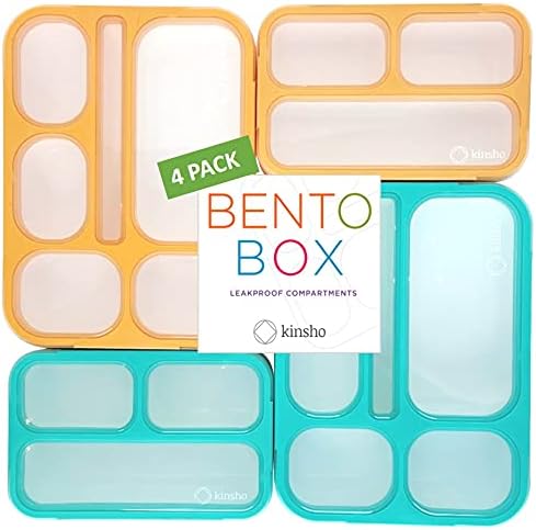 Bento Box Lunch Boxes for Kids - Leakproof BPA Free Set of 4