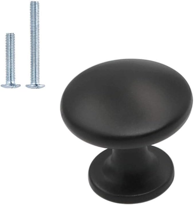 homdiy Black Round Drawer Knobs - 25 Pack Kitchen Cabinet Hardware