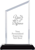 Crown Awards Personalized Acrylic Trophy, 6 in Engraved Incline Slant