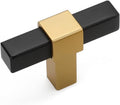 Black and Gold Cabinet Knobs 50 Pack - Brushed Zinc Alloy Drawer Pulls