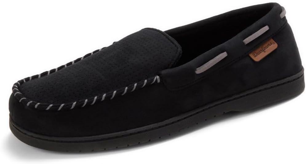 Keaton Memory Foam Indoor Outdoor Moccasin Slippers for Men