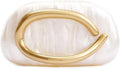 Acrylic Clutch Purse for Women with Vintage Metal Handlebars - Elegant