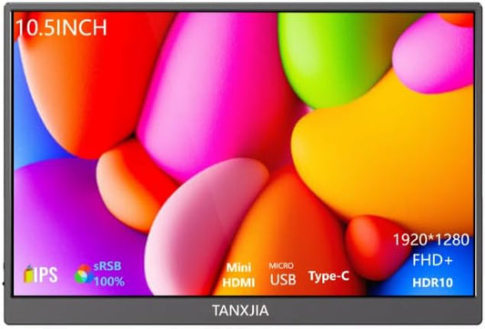 Ultra-Thin 10.5 FHD USB-C Portable Monitor - Bright & Colorful!