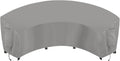 150Lx36D Curved Outdoor Sectional Cover - Waterproof Grey