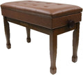 Duet Piano Bench with Storage and Waterproof Cushion - Solid Wood