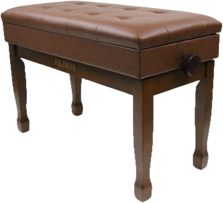 Adjustable Height Piano Bench with Storage for Duet Performances
