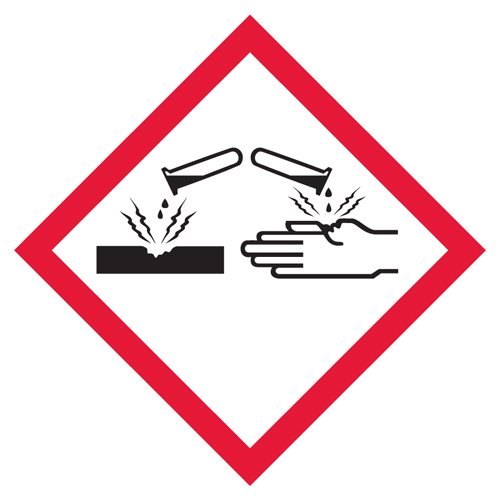 GHS Pictogram Label for Corrosive Materials - 4in x 4in Roll