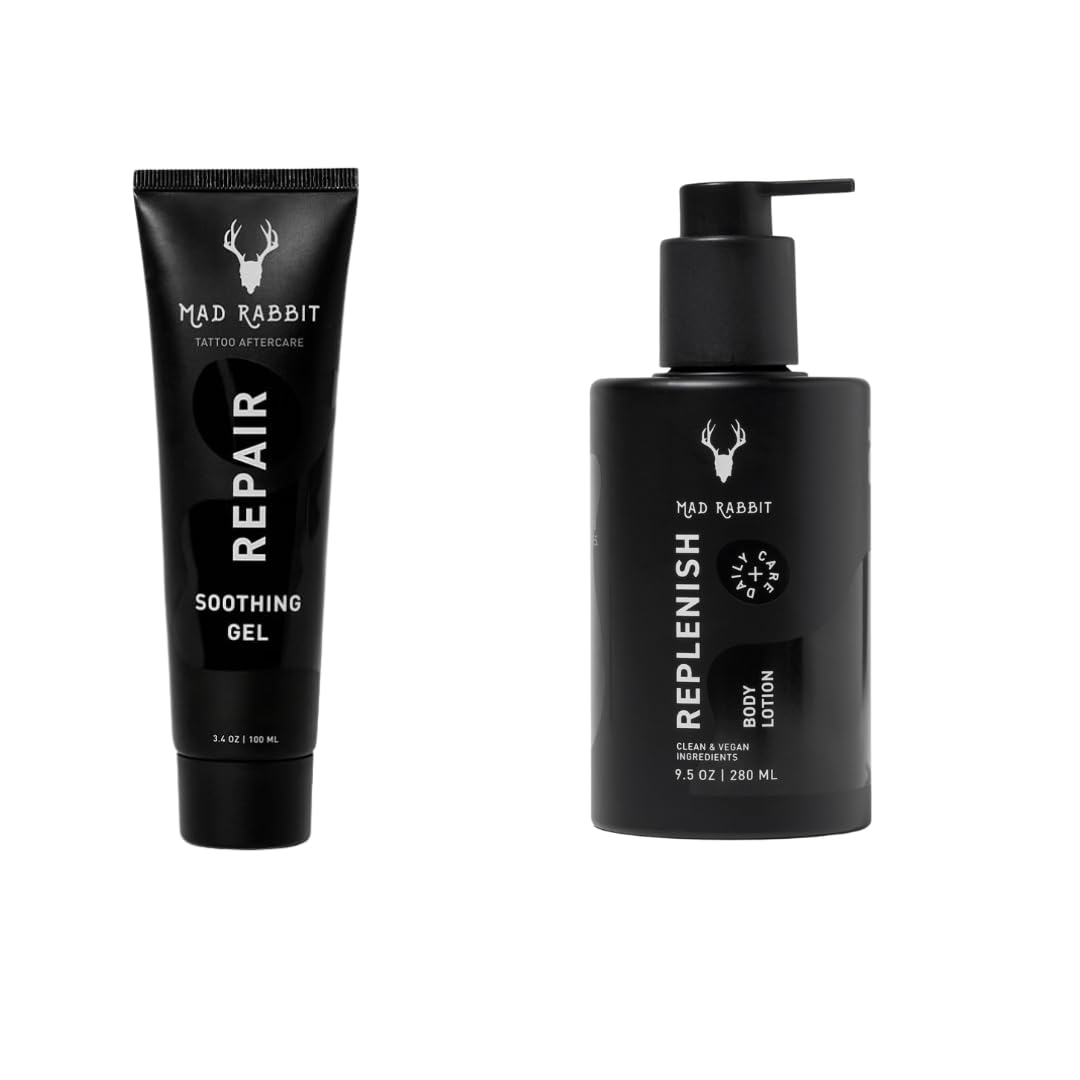 Mad Rabbit Tattoo Aftercare Gel & Moisturizer Bundle for Skin