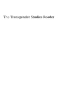 The Transgender Studies Reader - Foundational Academic Anthology