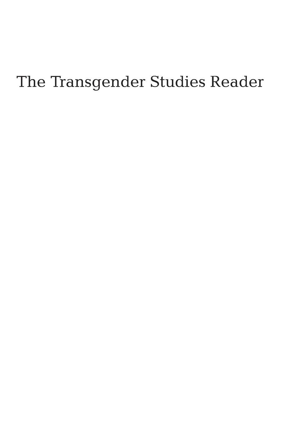 The Transgender Studies Reader: A Comprehensive Exploration